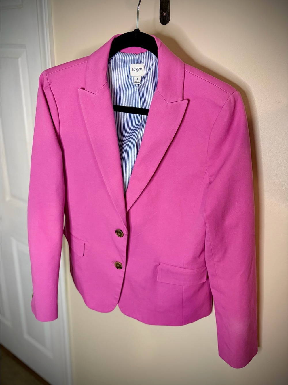 J. Crew Hot Pink Classic Two-Button Blazer #1266